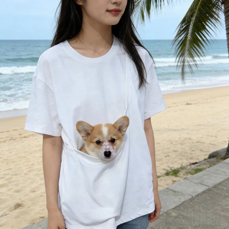 Camiseta Coloá Brisa — Com Bolso para Carregar seu Pet