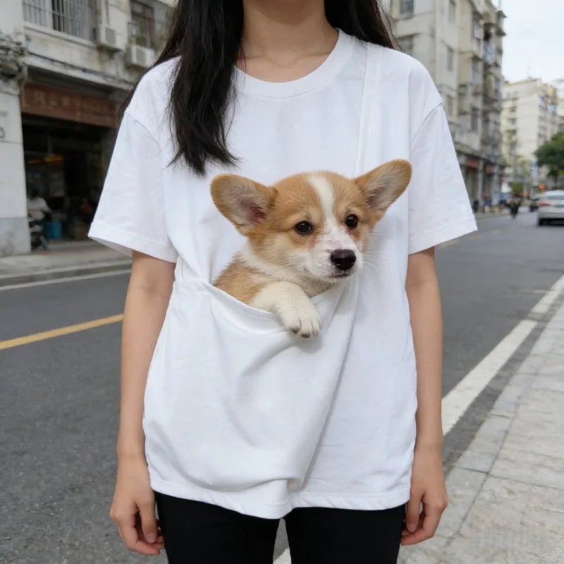 Camiseta Coloá Brisa — Com Bolso para Carregar seu Pet