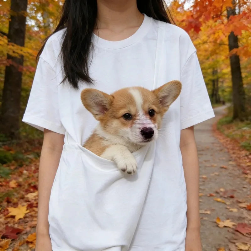 Camiseta Coloá Brisa — Com Bolso para Carregar seu Pet