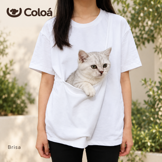 Camiseta Coloá Brisa — Com Bolso para Carregar seu Pet