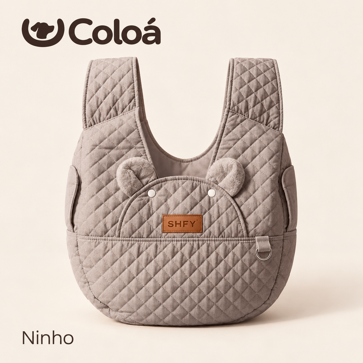 Canguru Coloá Ninho — Carregador Frontal para Pets — cinza | Coloá