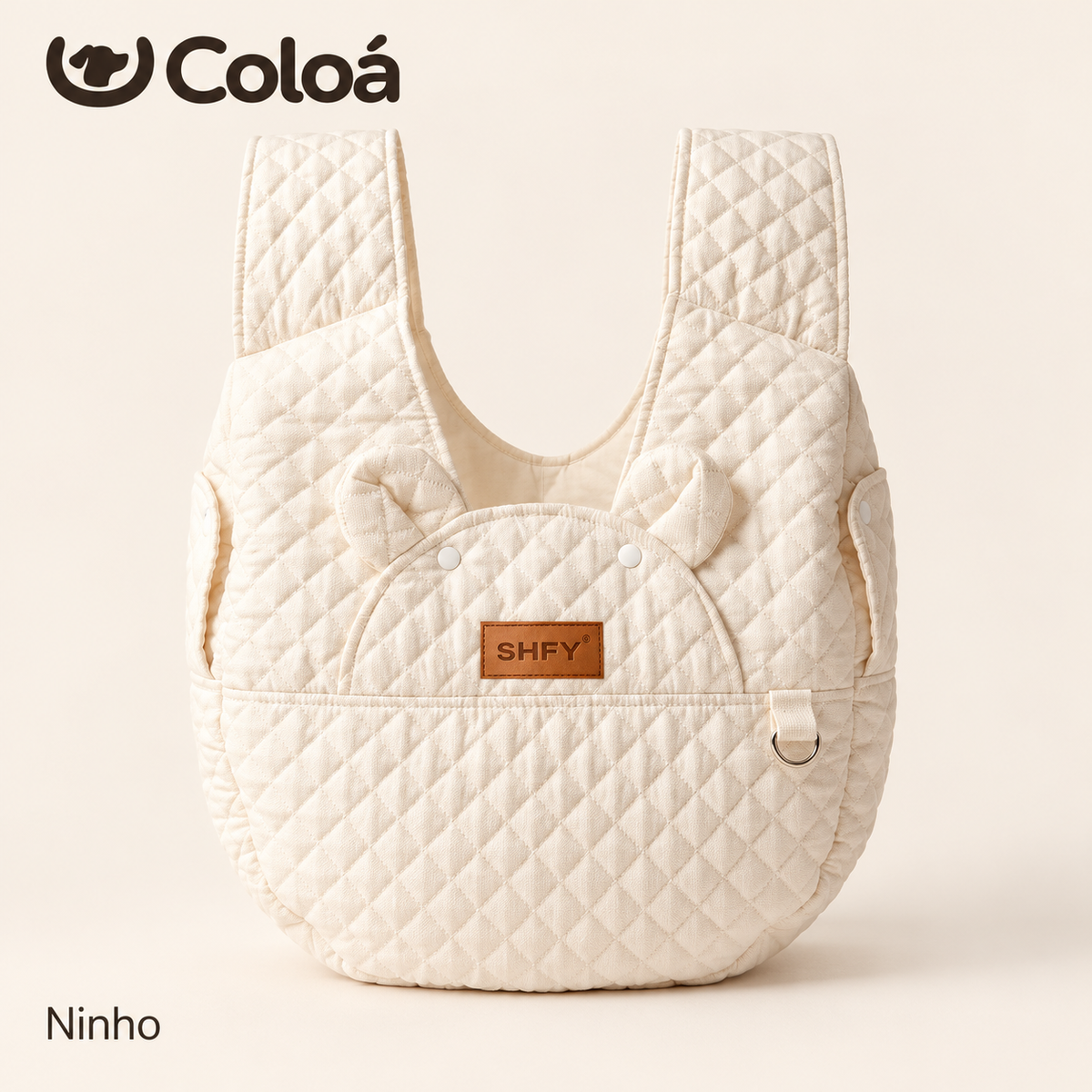 Canguru Coloá Ninho — Carregador Frontal para Pets — creme | Coloá